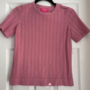 Catherine Malandrino Pink Textured Knit Top